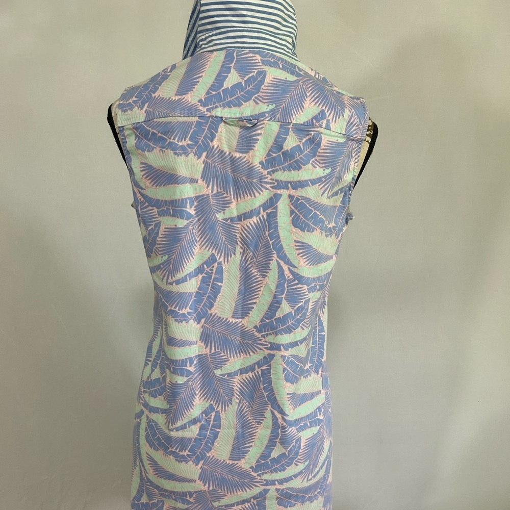 Vineyard Vines Blue and Pink Leaf Print Dress - Picture 9 of 15